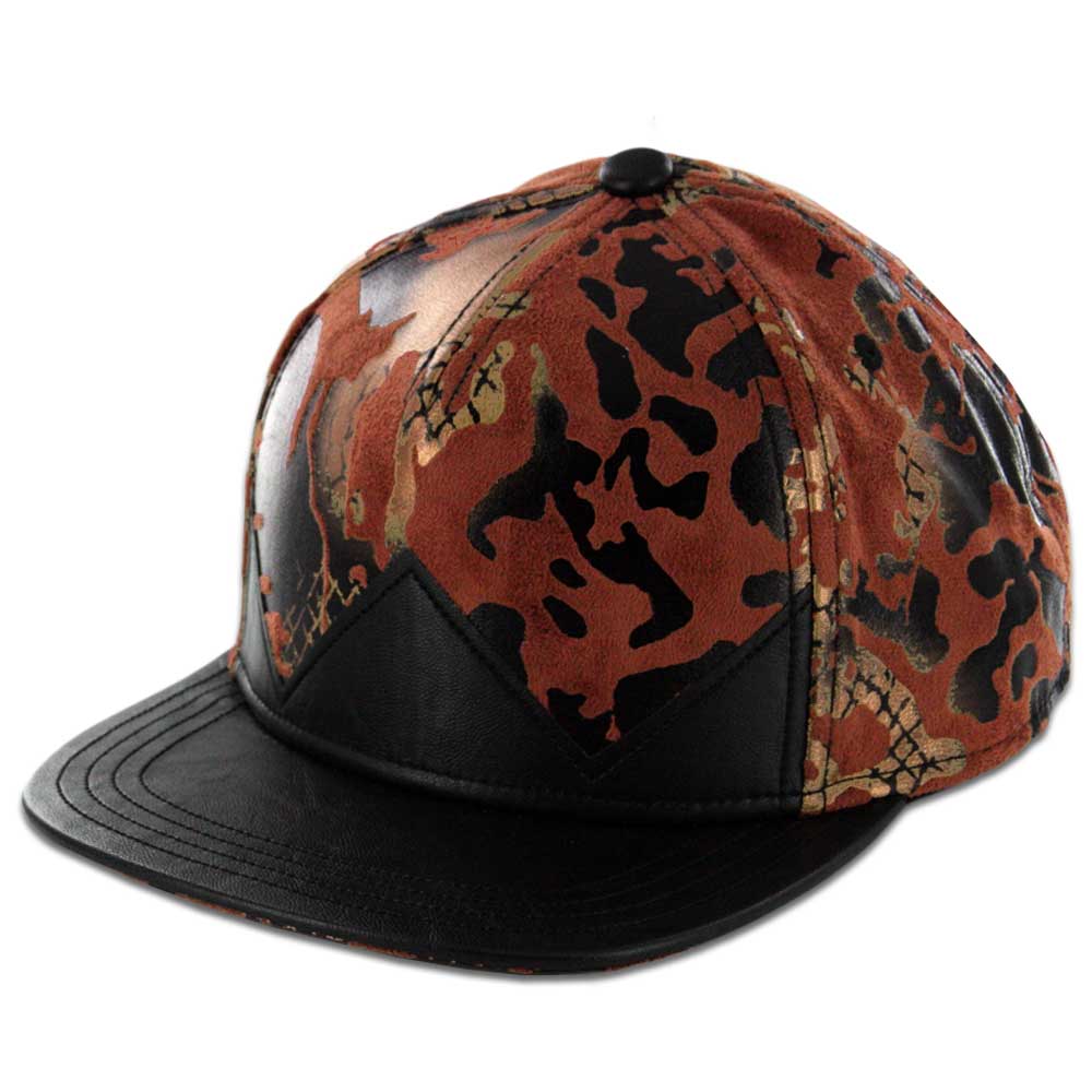 Flat Fitty Wiz Khalifa Collection Scarred Metallic Brick Gold Black Animal Print Buckle Buckleback Strapback Hat Cap