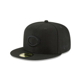 New Era 59Fifty Cincinnati Reds Fitted Blackout All Black Hat