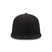 New Era 59Fifty Los Angeles Dodgers Fitted Blackout All Black Hat Front