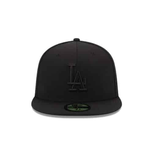 New Era 59Fifty Los Angeles Dodgers Fitted Blackout All Black Hat Front
