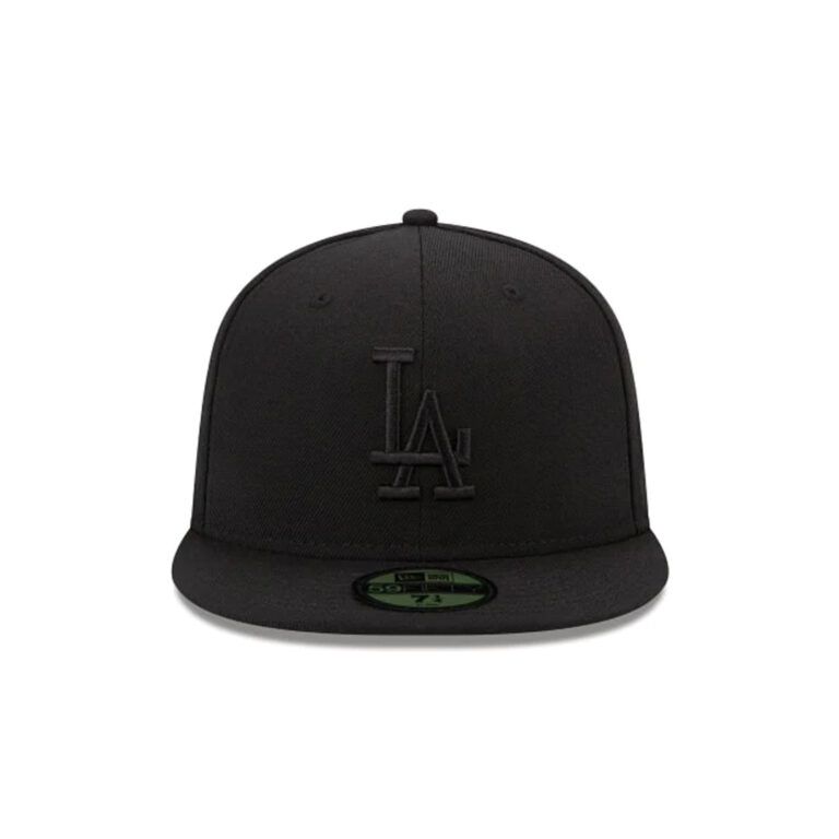 New Era 59Fifty Los Angeles Dodgers Fitted Blackout All Black Hat Front New Era 59Fifty Los Angeles Dodgers Fitted Blackout All Black Hat Front