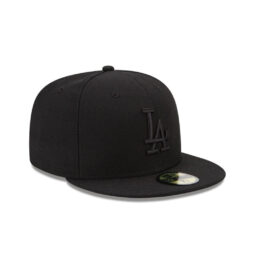 New Era 59Fifty Los Angeles Dodgers Fitted Hat Blackout Black on Black