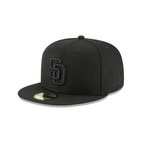 New Era 59Fifty San Diego Padres Fitted Hat Blackout Front Left