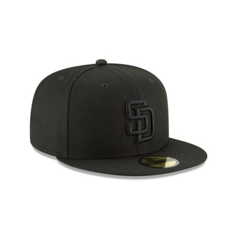 New Era 59Fifty San Diego Padres Fitted Hat Blackout Front Right