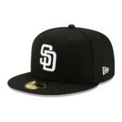 padres black white fitted hat 01