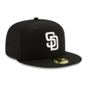 padres black white fitted hat 03