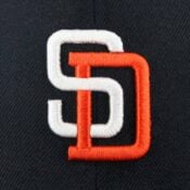 New Era 5950 1998 Tony Gwynn Dark Navy White Orange Fitted Hat Front Logo