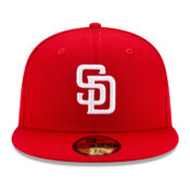 NE 59FIFTY SD Padres Tony Gwynn Scarlet and White Fitted Hat 01