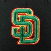 San Diego Padres New Era 59FIFTY Black Rasta Fitted Hat