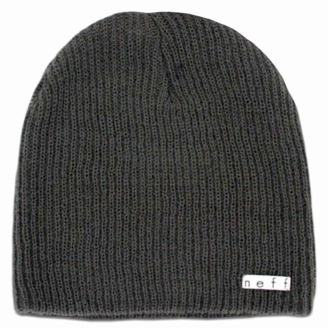 Neff Daily Uncuffed Cuffless Charcoal Gray Grey Beanie Hat Skully Cap