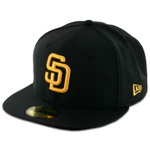 New Era 5950 San Diego Padres Fitted Black, Gold Hat