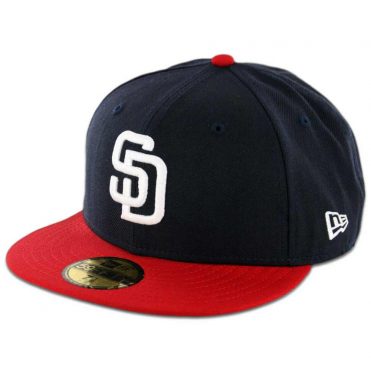 New Era 5950 San Diego Padres 2 Tone Fitted Dark Navy, White-Scarlet Red Hat