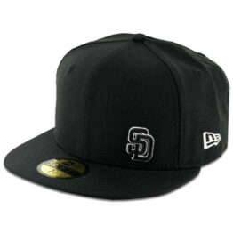 New Era 5950 San Diego Padres Flawless Fitted Black, Black, White Hat