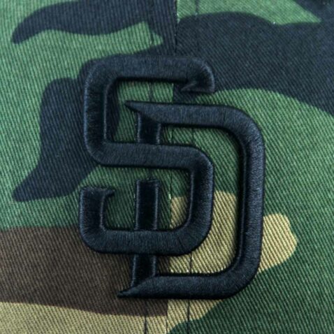 New Era 59Fifty San Diego Padres Fitted Hat Woodland Camo Black - Image 4