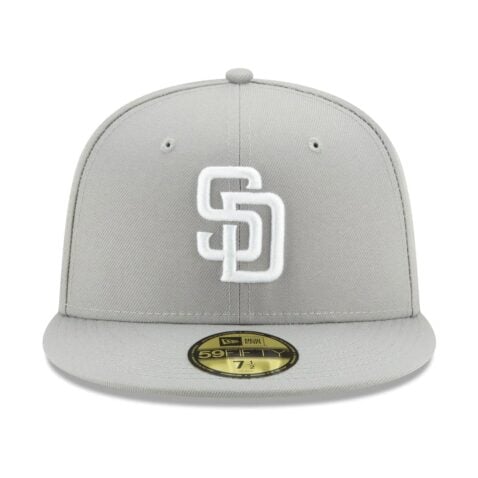 New Era 59Fifty San Diego Padres Fitted Hat Grey White - Image 2