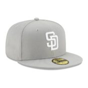 NE 59FIFTY SD Padres Tony Gwynn Light Grey and White Fitted Hat 02-min