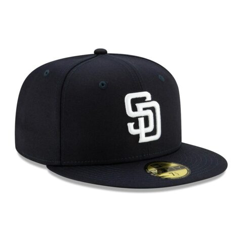 New Era 59Fifty San Diego Padres Fitted Hat Dark Navy White