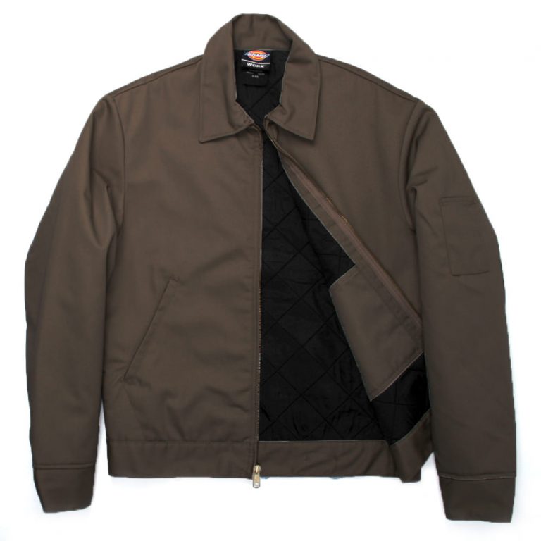 DICKIES TJ15 Lined Eisenhower Dark Brown Jacket - Inside DICKIES TJ15 Lined Eisenhower Dark Brown Jacket - Inside