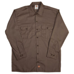 Dickies 574 Long Sleeve Dark Brown Work Shirt
