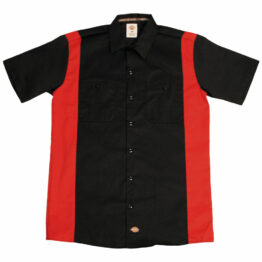 Dickies WS508 Two-Tone Short Sleeve Black/English Red Work Shirt