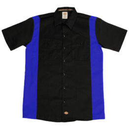 Dickies WS508 Two-Tone Short Sleeve Black/Royal Blue Work Shirt