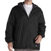 Dickies 33237 Hooded Windbreaker Black Jacket- Front