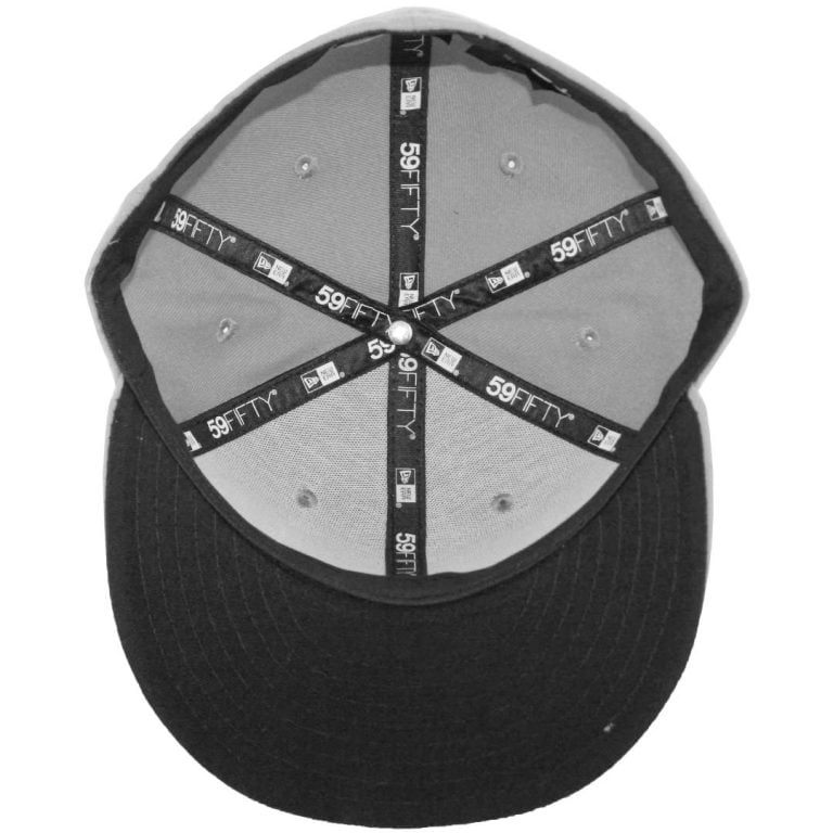 New Era Blanks 59FIFTY Plain Blank Fitted Hat Grey Tonal- Inside New Era Blanks 59FIFTY Plain Blank Fitted Hat Grey Tonal- Inside