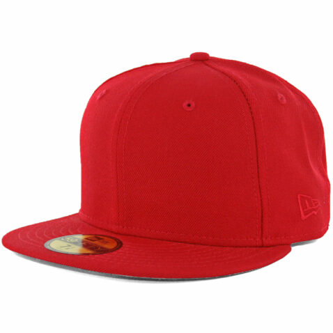 New Era Blanks 59FIFTY Plain Blank Fitted Hat Scarlet Red Tonal