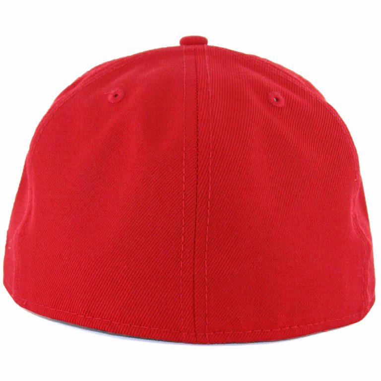 New Era Blanks 59FIFTY Plain Blank Fitted Hat Scarlet Red Tonal- Back New Era Blanks 59FIFTY Plain Blank Fitted Hat Scarlet Red Tonal- Back