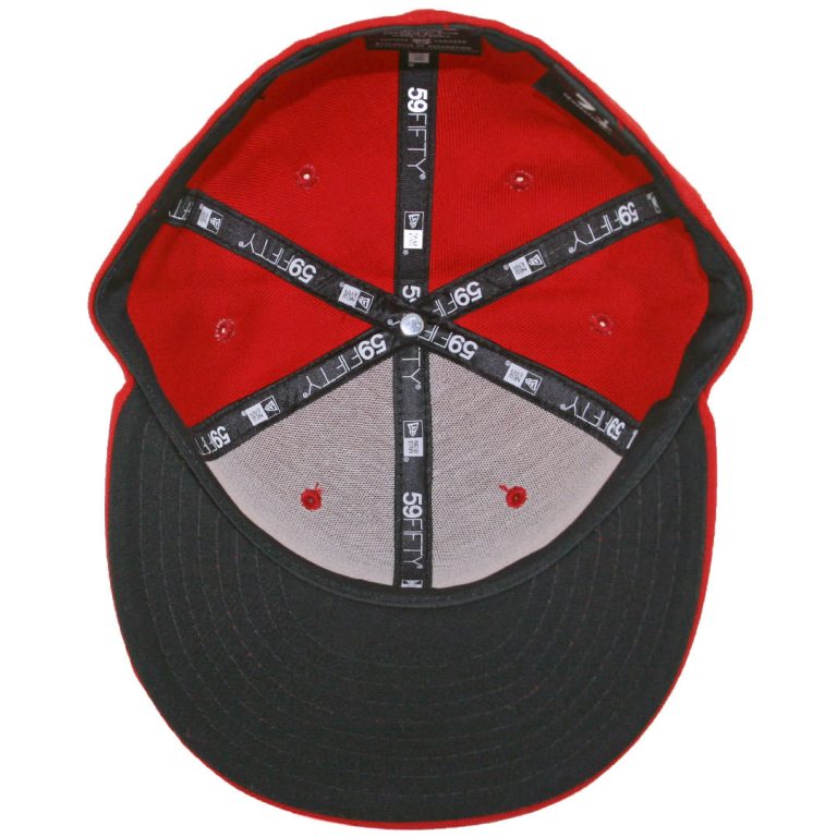 New Era Blanks 59FIFTY Plain Blank Fitted Hat Scarlet Red Tonal- Inside New Era Blanks 59FIFTY Plain Blank Fitted Hat Scarlet Red Tonal- Inside