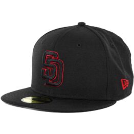 New Era 59Fifty San Diego Padres Fitted Hat Black Black Red