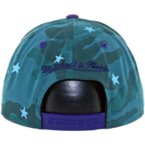 Mitchell & Ness Charlotte Hornets Camo Star Snapback Hat, Teal