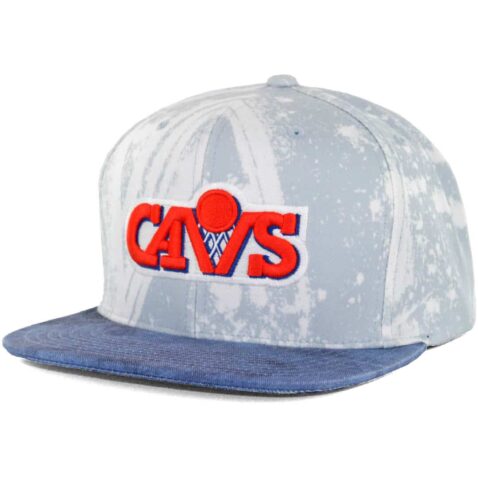 Mitchell & Ness HWC Cleveland Cavaliers Paint Splatter Snapback Hat, Tie Dye