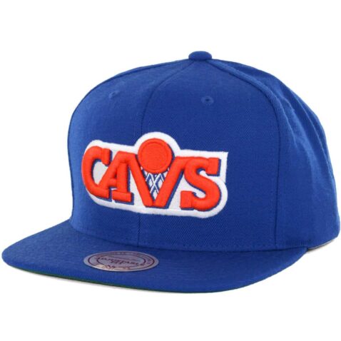 Mitchell & Ness HWC Cleveland Cavaliers Wool Solid Snapback Hat, Royal Blue