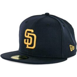 New Era 59Fifty San Diego Padres Fitted Hat Dark Navy Gold