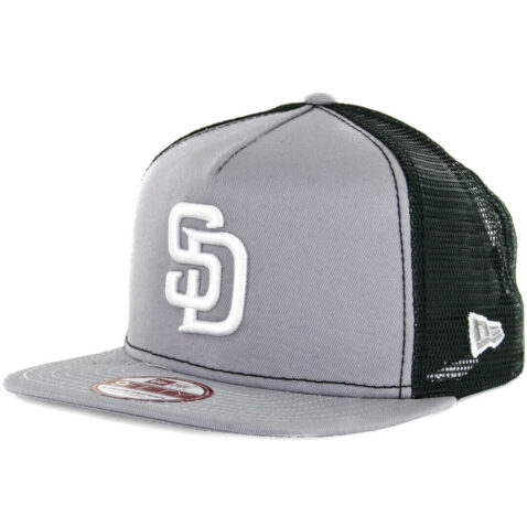 New Era 9Fifty San Diego Padres Trucker A-Frame Snapback Hat Grey White