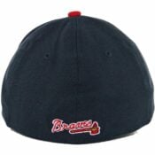 New Era 3930 Atlanta Braves Team Classic Stretch Fit Hat, Navy/Red- Back
