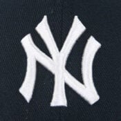 New Era 3930 New York Yankees Team Classic Stretch Fit Hat, Navy- Logo