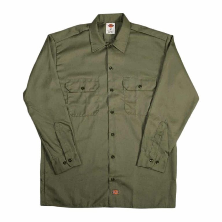 Dickies 574 Longsleeve Olive Green Work Shirt