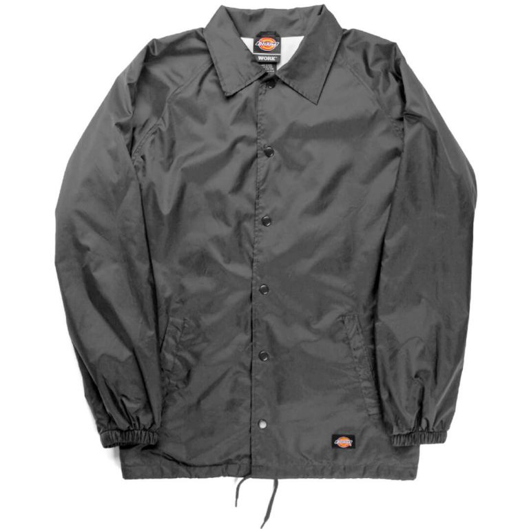 Dickies Snap Front Windbreaker Jacket, Charcoal- Front
