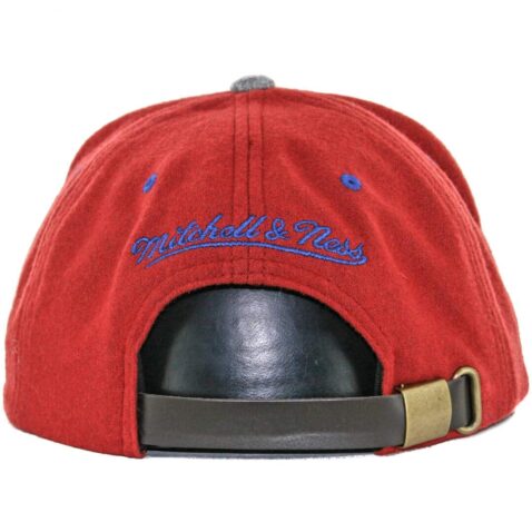 Mitchell & Ness Cleveland Cavaliers Heather Melton Strapback Hat, Red/Grey