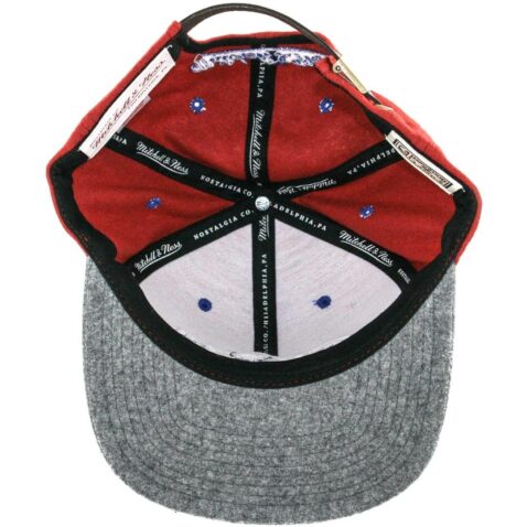 Mitchell & Ness Cleveland Cavaliers Heather Melton Strapback Hat, Red/Grey