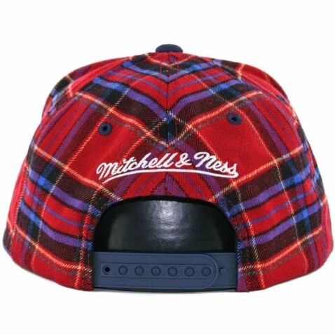Mitchell & Ness Cleveland Cavaliers Plaid Snapback Hat, Plaid/Navy