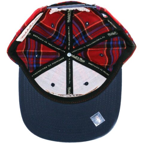 Mitchell & Ness Cleveland Cavaliers Plaid Snapback Hat, Plaid/Navy