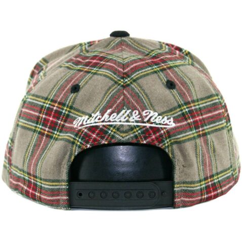 Mitchell & Ness Brooklyn Nets Plaid Snapback Hat, Plaid/Black
