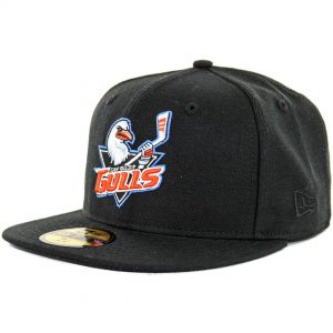 New Era San Diego Gulls Hat, 5950 Fitted, Black Front
