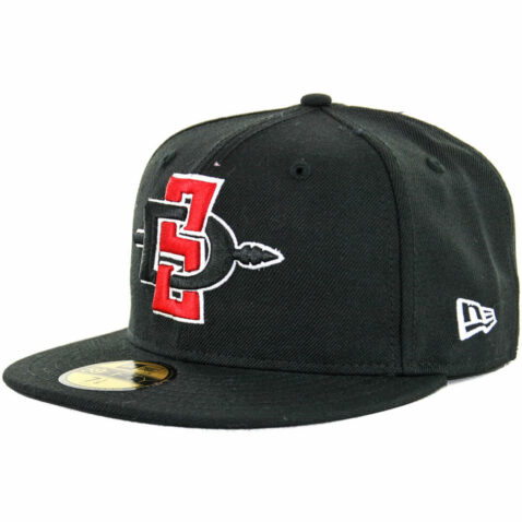 New Era 5950 San Diego State Aztecs Fitted Hat, Black- Front