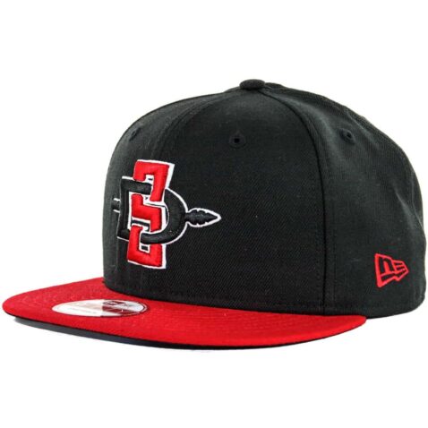 New Era 9Fifty San Diego State Aztecs Snapback Hat, Black/Scarlet