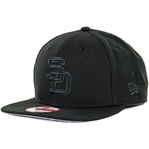 New Era 9Fifty San Diego Padres Cooperstown Black Graphite Snapback Hat, Black