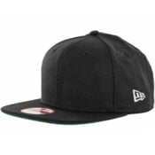 New Era Blanks 9Fifty Plain Blank Snapback Hat, Black- Front